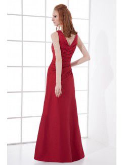 Taffeta V-Neckline A-line Floor Length Prom Dress