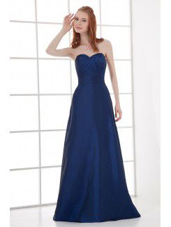 Taffeta Sweetheart A-line Floor Length Sash Prom Dress