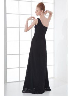 Chiffon Asymmetrical Sheath Floor Length Prom Dress