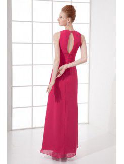 Chiffon V-Neckline Column Ankle-Length Prom Dress