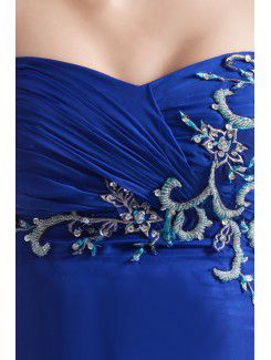 Chiffon Sweetheart Sweep Train A-line Embroidered Prom Dress