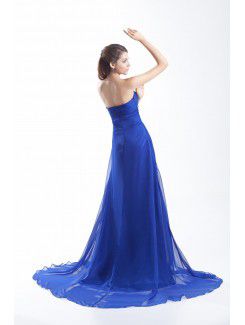 Chiffon Sweetheart Sweep Train A-line Embroidered Prom Dress