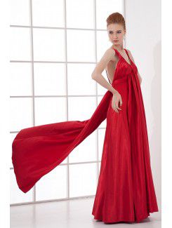 Satin Scoop Column Floor Length Prom Dress