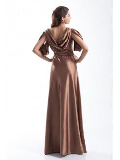 Satin Portrait Floor Length Column Sash Prom Dress