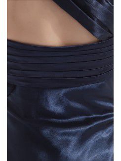 Satin One-Shoulder Floor Length Column Prom Dress