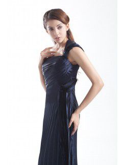 Satin One-Shoulder Floor Length Column Prom Dress