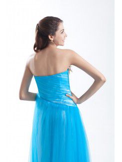 Net Sweetheart Sweep Train A-line Prom Dress