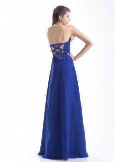 Chiffon Scoop Floor Length A-line Prom Dress