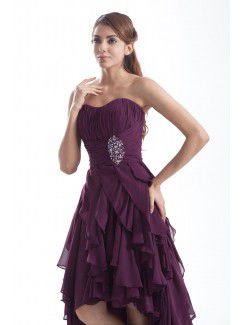 Chiffon Sweetheart Ankle-Length A-line Embroidered Prom Dress