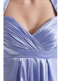 Satin Halter Floor Length Empire line Prom Dress