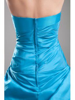 Taffeta Strapless Floor Length Ball Gown Embroidered Prom Dress