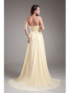 Chiffon Sweetheart Floor Length A-line Embroidered Prom Dress