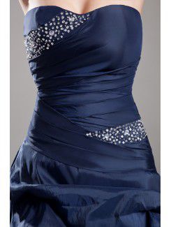 Satin Sweetheart Floor Length A-line Embroidered Prom Dress