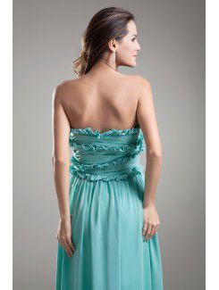 Chiffon Strapless Floor Length Column Prom Dress