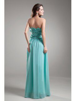 Chiffon Strapless Floor Length Column Prom Dress