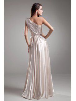 Silk Asymmetrical Floor Length A-line Embroidered Prom Dress