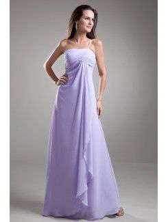 Chiffon One-Shoulder Floor Length A-line Embroidered Prom Dress