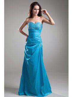 Taffeta Sweetheart Floor Length A-line Embroidered Prom Dress