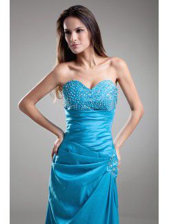 Taffeta Sweetheart Floor Length A-line Embroidered Prom Dress