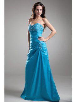 Taffeta Sweetheart Floor Length A-line Embroidered Prom Dress