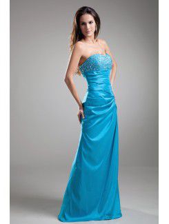 Taffeta Sweetheart Floor Length A-line Embroidered Prom Dress