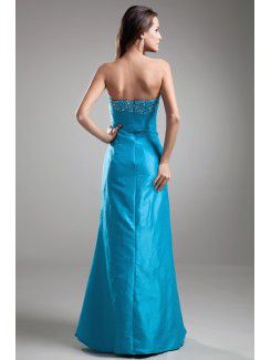 Taffeta Sweetheart Floor Length A-line Embroidered Prom Dress