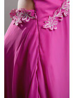 Chiffon Sweetheart Sweep Train Column Embroidered Prom Dress