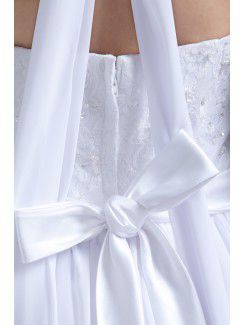 Chiffon Halter Floor Length Column Embroidered Wedding Dress