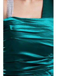 Satin Asymmetrical Sweep Train Sheath Prom Dress