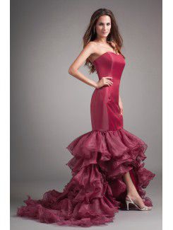 Organza Sweetheart Sweep Train Mermaid Prom Dress