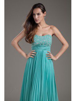 Chiffon Sweetheart Column Floor-Length Sequins Prom Dress