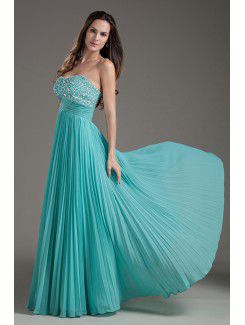 Chiffon Sweetheart Column Floor-Length Sequins Prom Dress