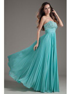 Chiffon Sweetheart Column Floor-Length Sequins Prom Dress