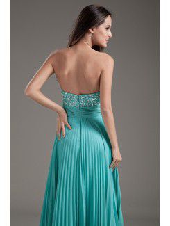 Chiffon Sweetheart Column Floor-Length Sequins Prom Dress