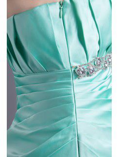 Satin Scoop A-line Floor Length Embroidered Prom Dress