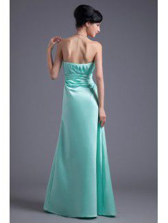 Satin Scoop A-line Floor Length Embroidered Prom Dress