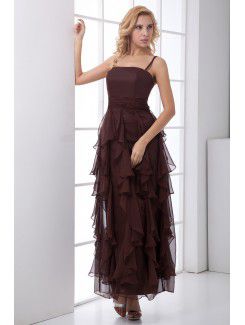 Chiffon Spaghetti Sheath Ankle-Length Prom Dress