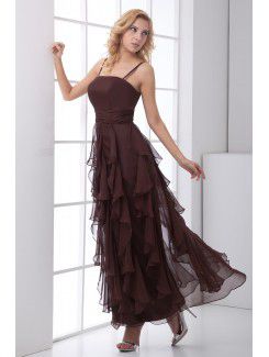 Chiffon Spaghetti Sheath Ankle-Length Prom Dress