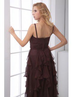 Chiffon Spaghetti Sheath Ankle-Length Prom Dress