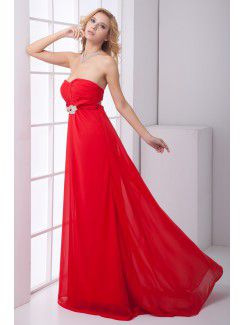 Chiffon Sweetheart Empire line Sweep Train Sash Prom Dress