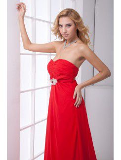 Chiffon Sweetheart Empire line Sweep Train Sash Prom Dress