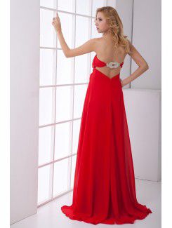 Chiffon Sweetheart Empire line Sweep Train Sash Prom Dress