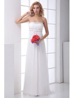 Chiffon Sweetheart Empire line Sweep Train Sequins Prom Dress