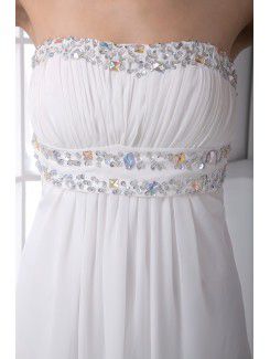 Chiffon Sweetheart Empire line Sweep Train Sequins Prom Dress