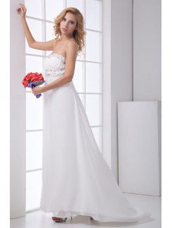 Chiffon Sweetheart Empire line Sweep Train Sequins Prom Dress