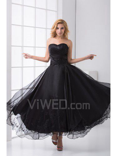 Organza colonne cheville longueur robe de bal brodées