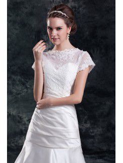 Satin Sweetheart Sweep Train Sheath Wedding Dress with Jacket