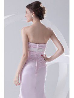 Satin Sweetheart Sheath Ankle-Length Crisscross Ruched Prom Dress