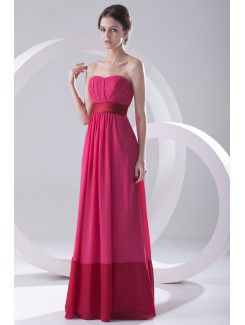 Chiffon Sweetheart Column Floor Length Sash Prom Dress