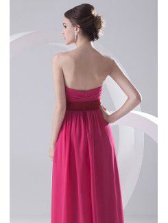 Chiffon Sweetheart Column Floor Length Sash Prom Dress